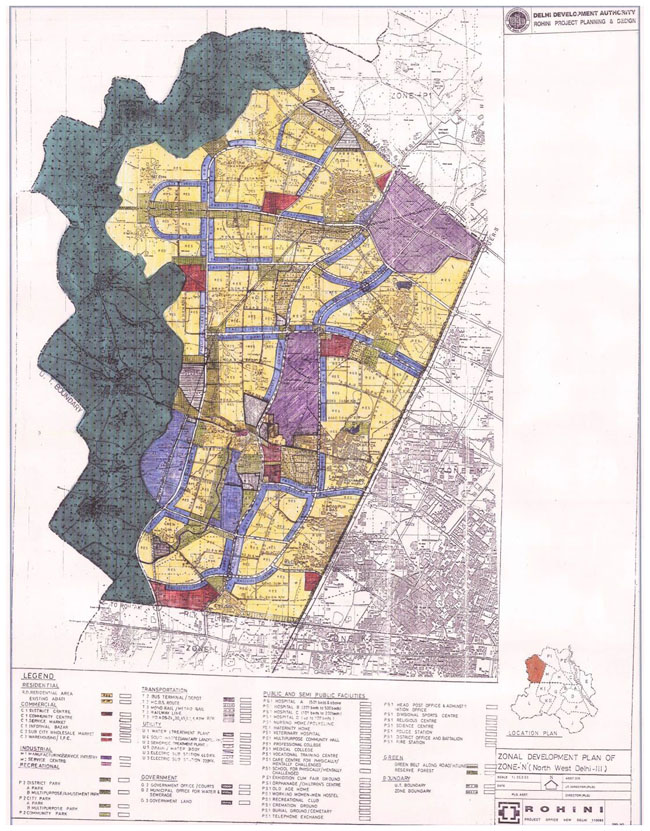 map zone n north west delhi lll