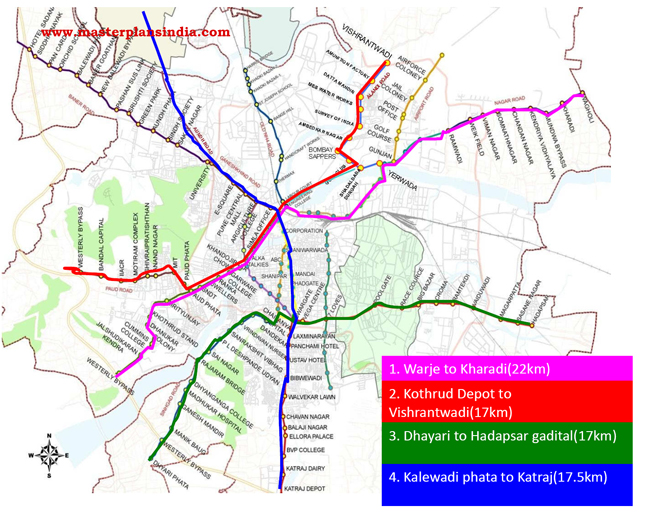 route map pune brts corridors