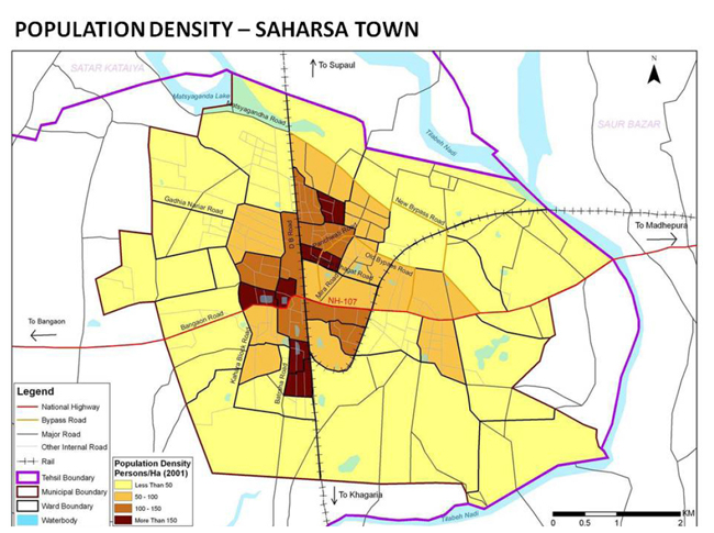 saharsa population density