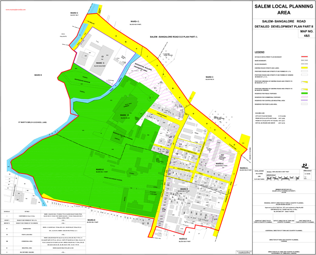 salem bangalore road development plan p2 map45