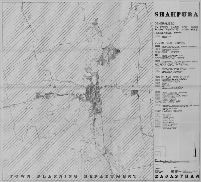 shahpura existing land use map 1996