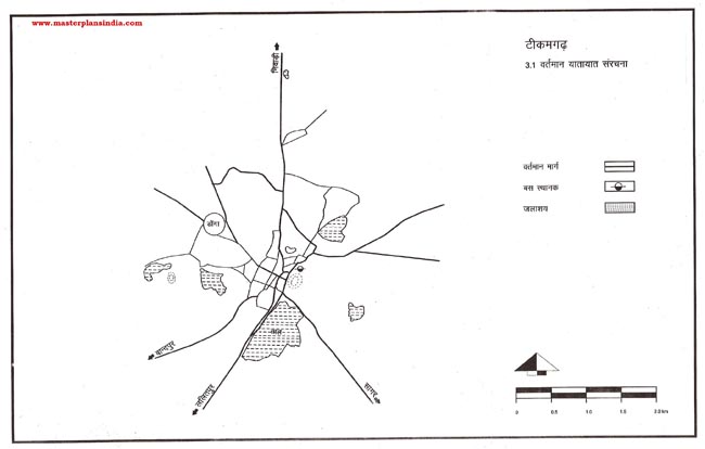 tikamgarh existing transportation pattern map