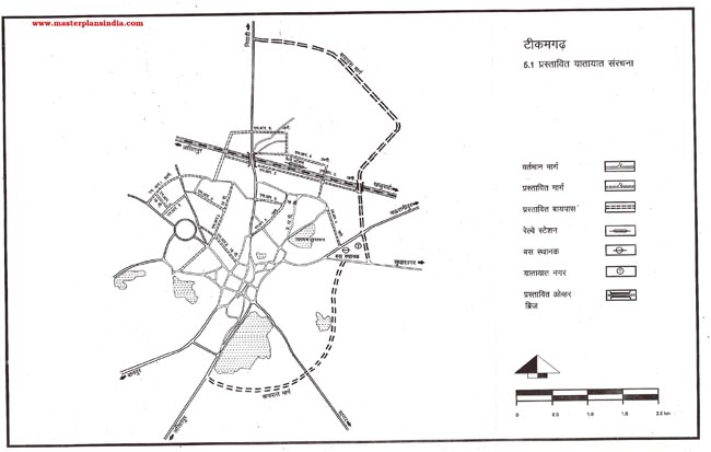 tikamgarh proposed transportation pattern map
