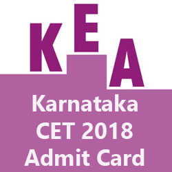 Karnataka CET Admit Card 2018
