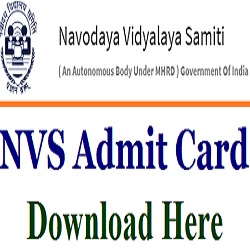 NVS Admit Card 2019 Class 9th
