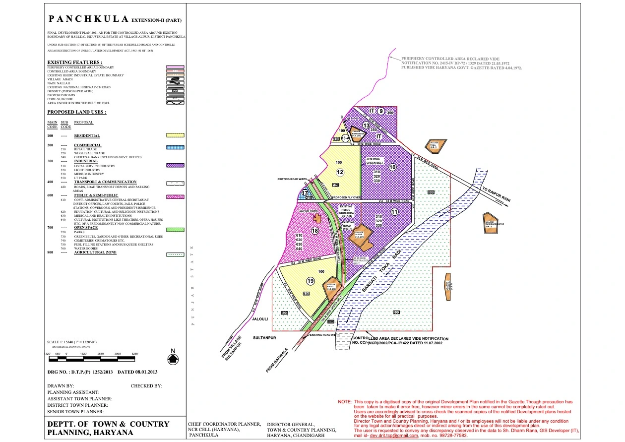 Alipur Panchkula Final Master Plan 2021 PDF Map