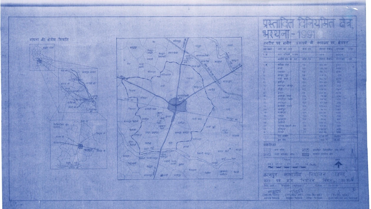 Bharatna Etawah Master Plan / Regulated Area Map PDF 1991