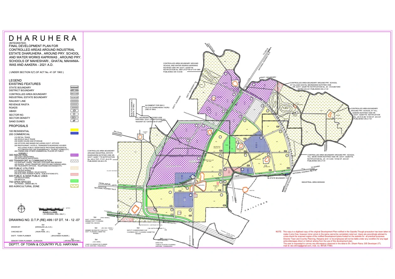 Dharuhera Final Master Plan 2021 (Integrated) PDF Map