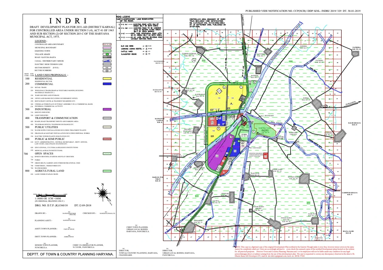 Indri Karnal Draft Master Development Plan 2031 PDF Map