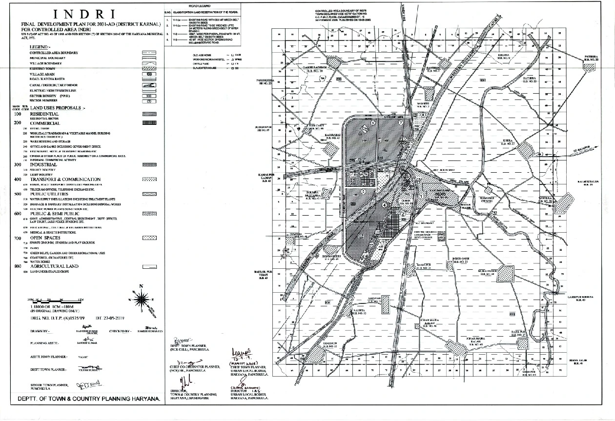 Indri Final Master Plan 2031 (Karnal) PDF Map