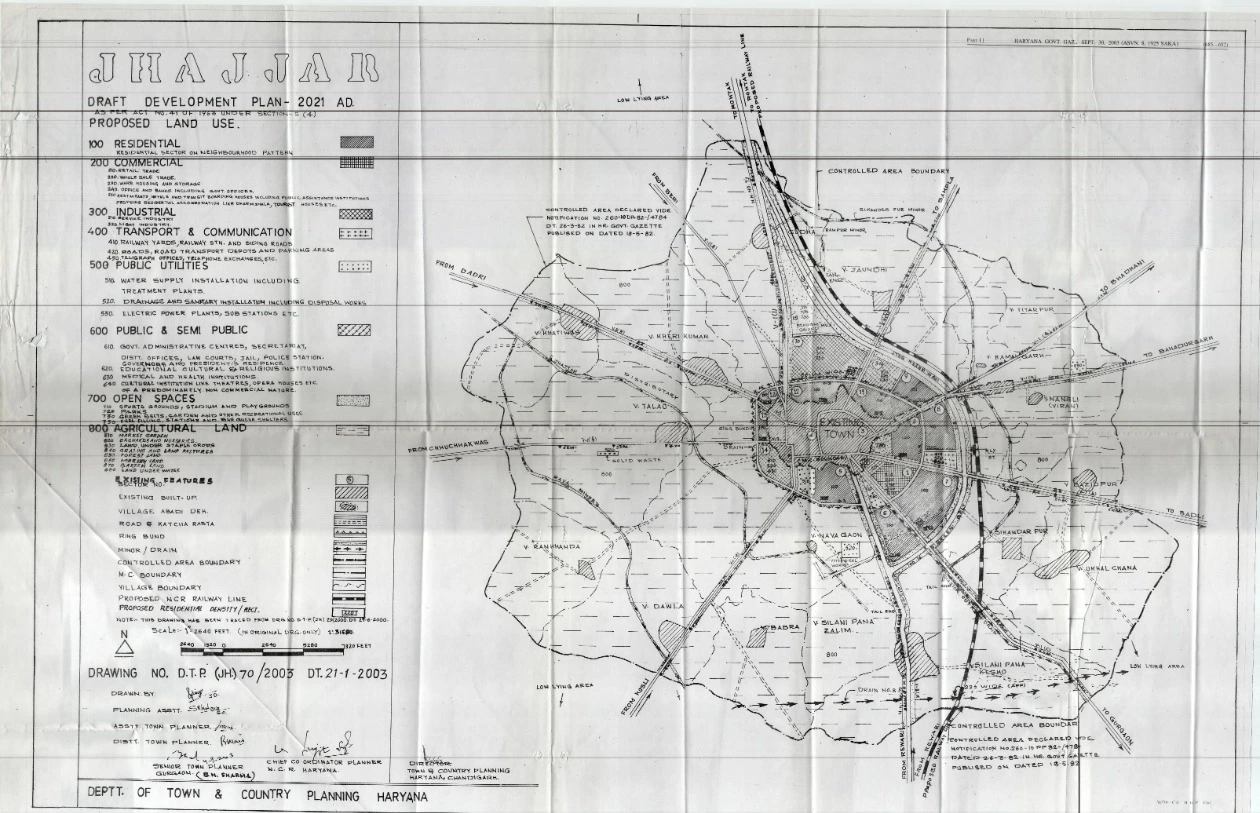 Jhajjar Draft Development Plan 2021 PDF Map