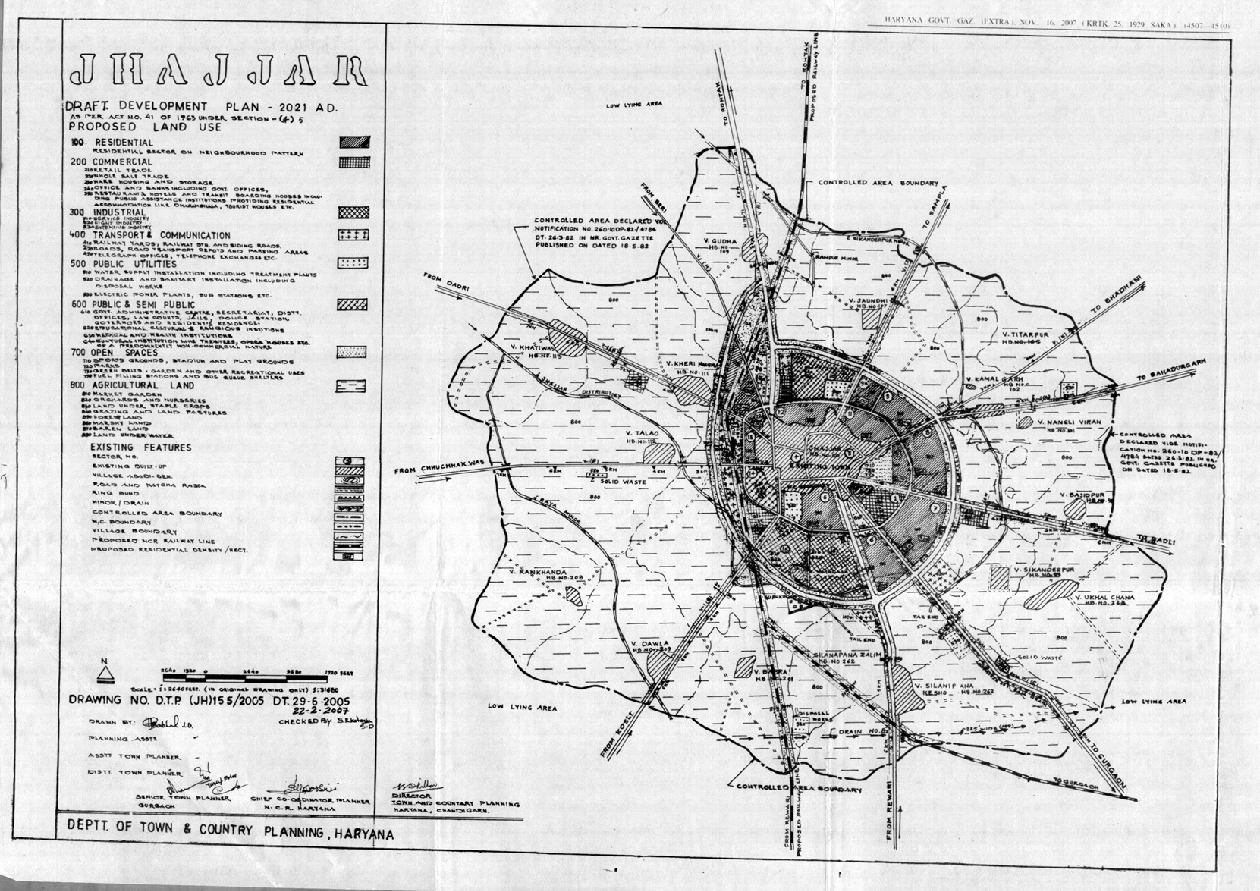 Jhajjar Revised Draft Master Plan 2021 PDF Map