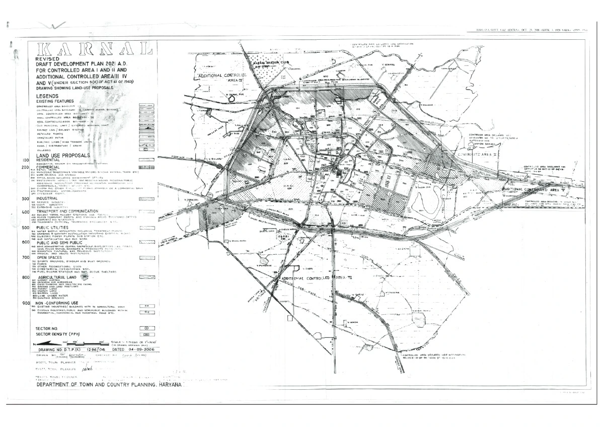 Revised Karnal Draft Master Plan 2021 PDF Map