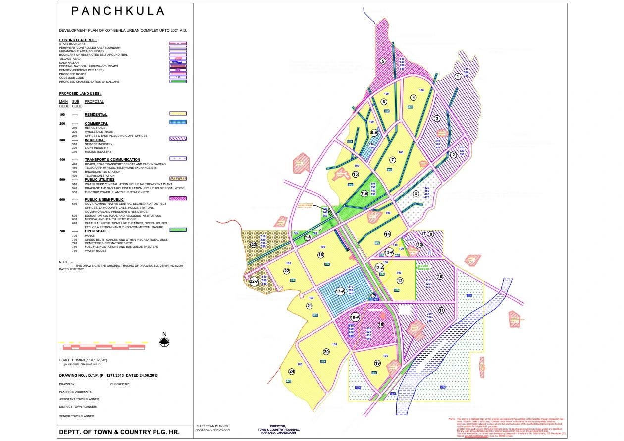 Kot Behla Master Plan Panchkula Urban Complex 2021 PDF Map