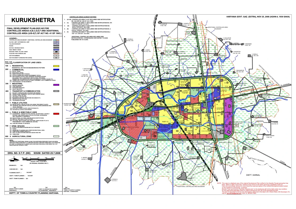 Kurukshetra Final Master Plan 2025 PDF Map