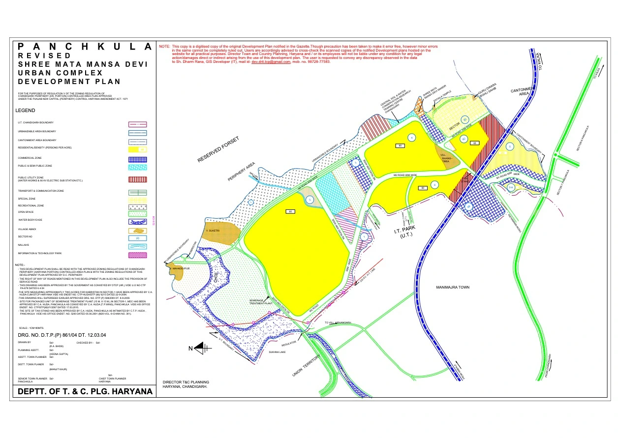 Panchkula Mansa Devi Complex Master Plan PDF Map