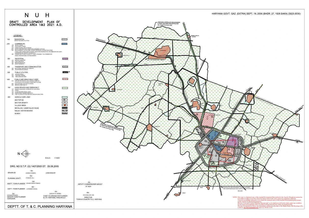 Nuh Draft Master Development Plan 2021 PDF Map