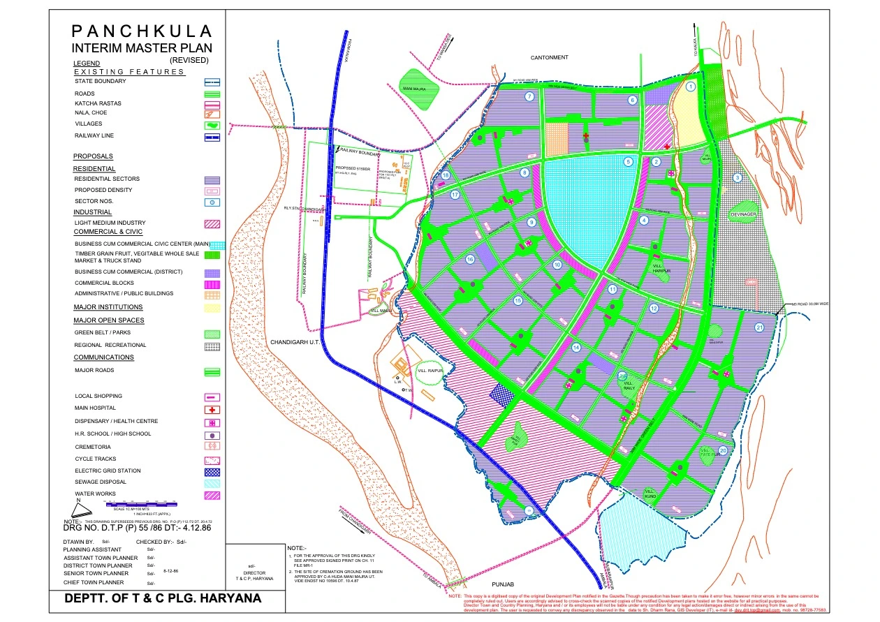 Revised Panchkula Interim Master Plan PDF Map