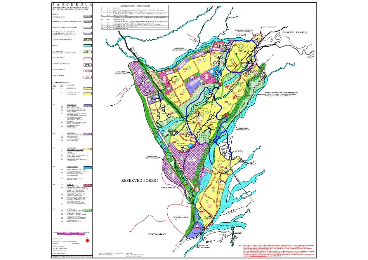 Revised Pinjore Kalka Master Plan 2031 PDF Map