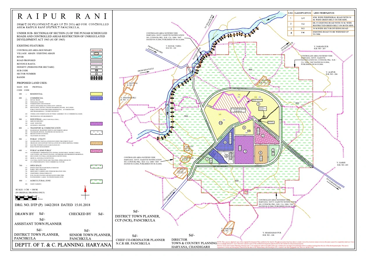 Raipur Rani Draft Master Development Plan 2031 PDF Map