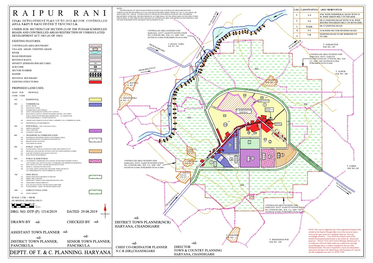 Raipur Rani Final Master Plan Panchkula 2031 PDF Map