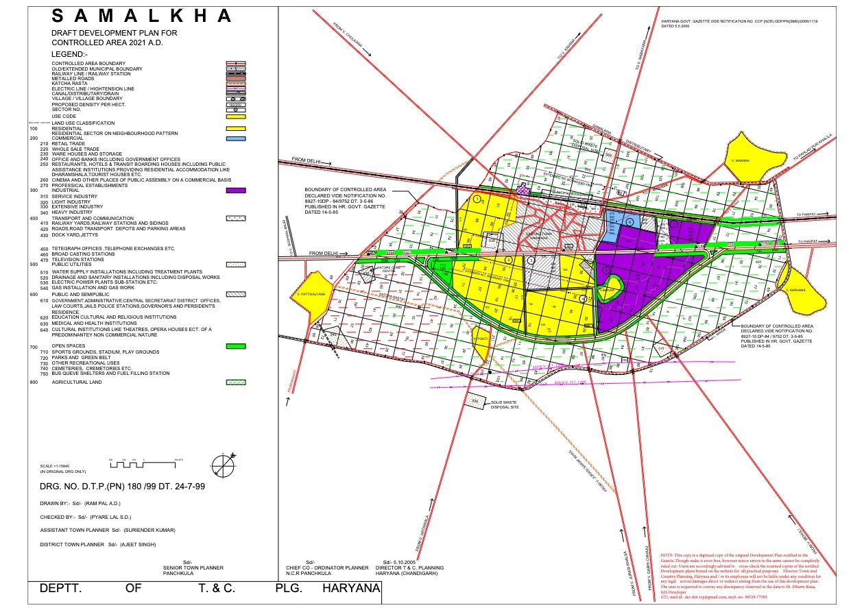 Samalkha Draft Master Development Plan 2021 PDF Map