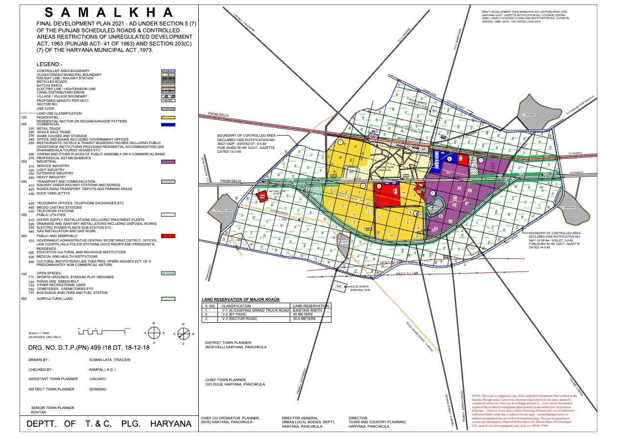 Samalkha Final Master Plan 2021 PDF Map