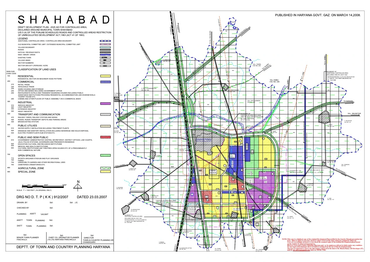 Shahabad Draft Development Plan 2025 PDF Map