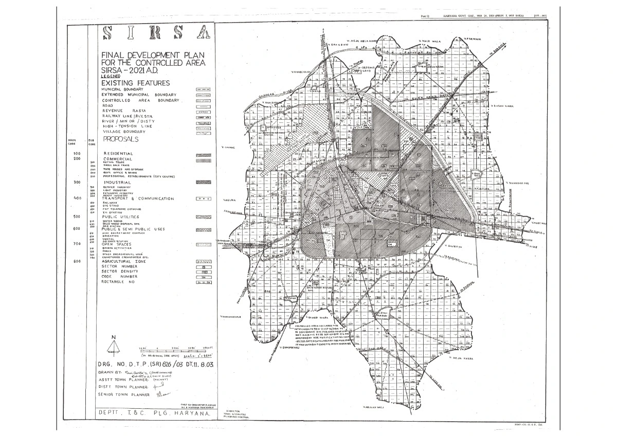 Sirsa Final Development Plan 2021 PDF Map