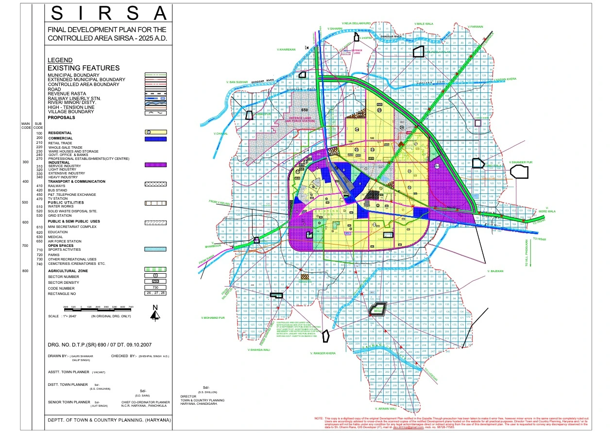 Sirsa Final Master Plan 2025 PDF Map