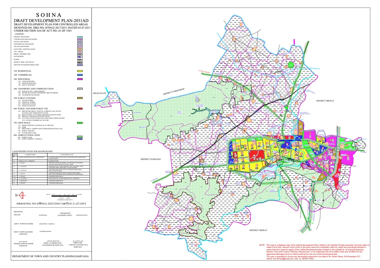 Sohna Draft Development Plan 2031 PDF Map