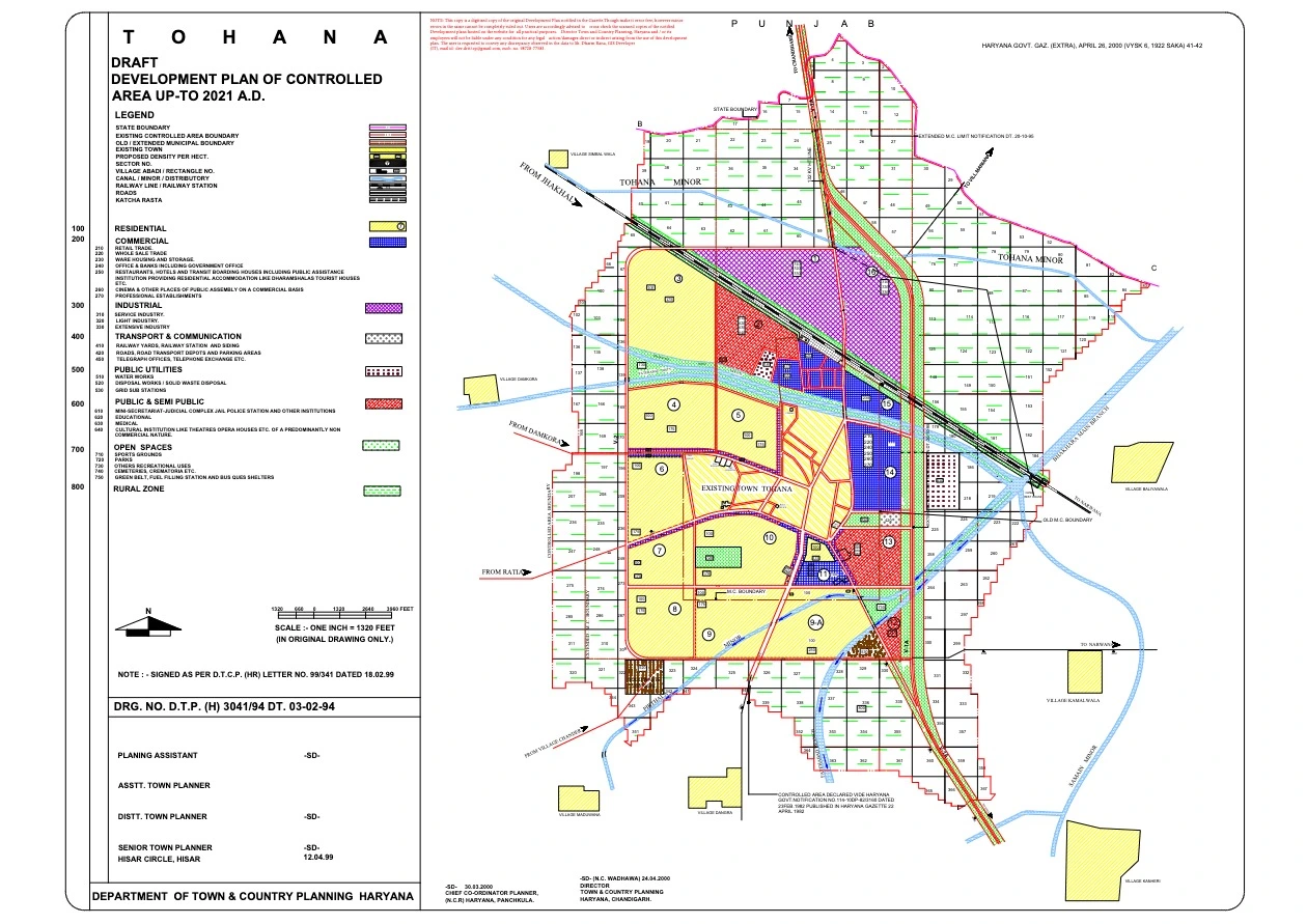 Tohana Final Development Plan 2021 PDF Map