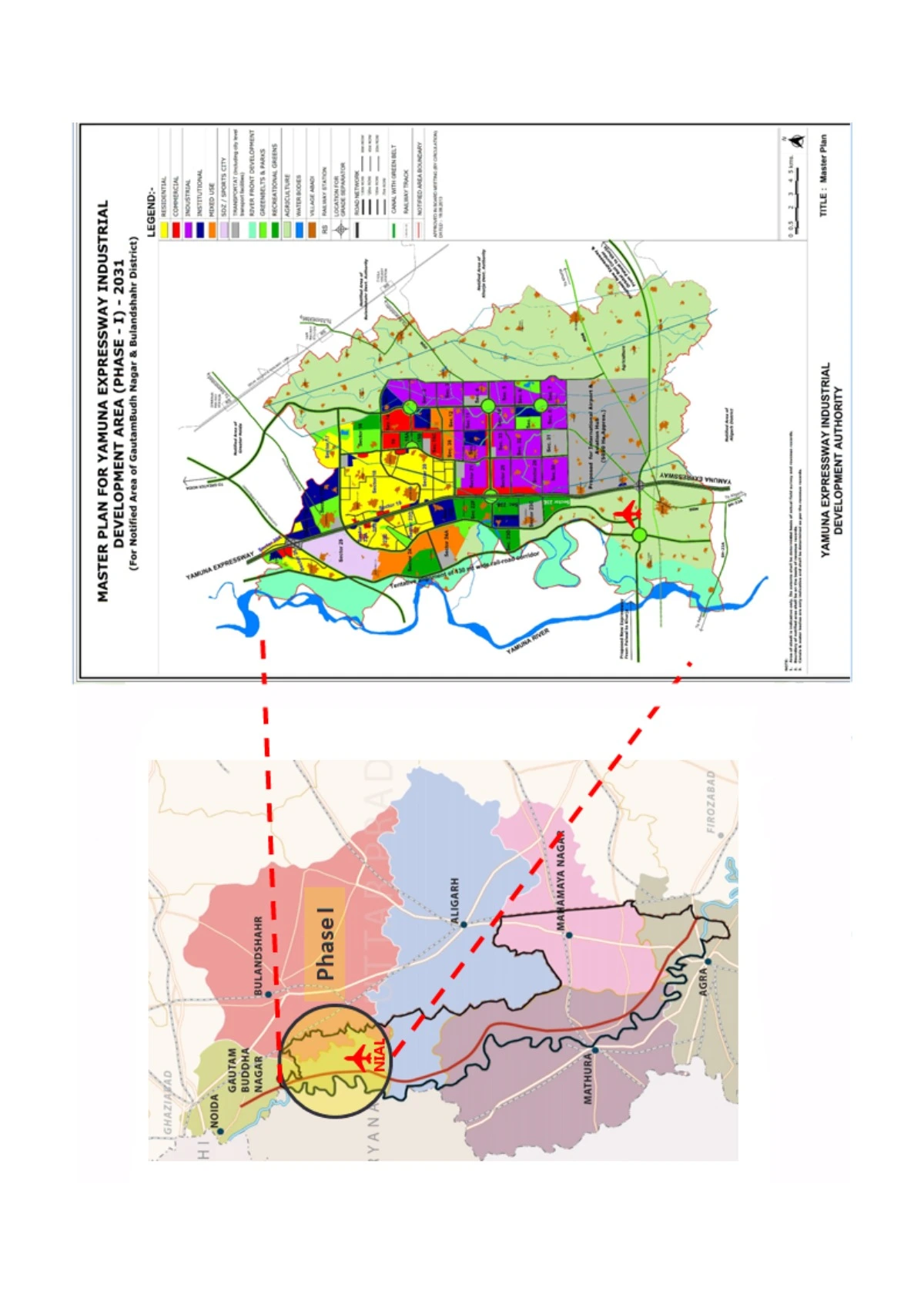 YEIDA Master Plan 2031 for Yamuna Expressway Industrial Development Area Phase -I PDF Map