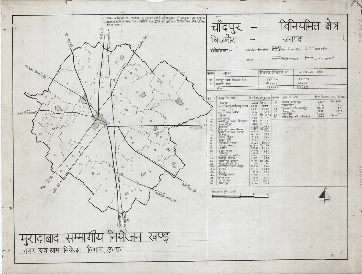 Chandpur(Bijnor) Master Plan Regulated Area Map PDF
