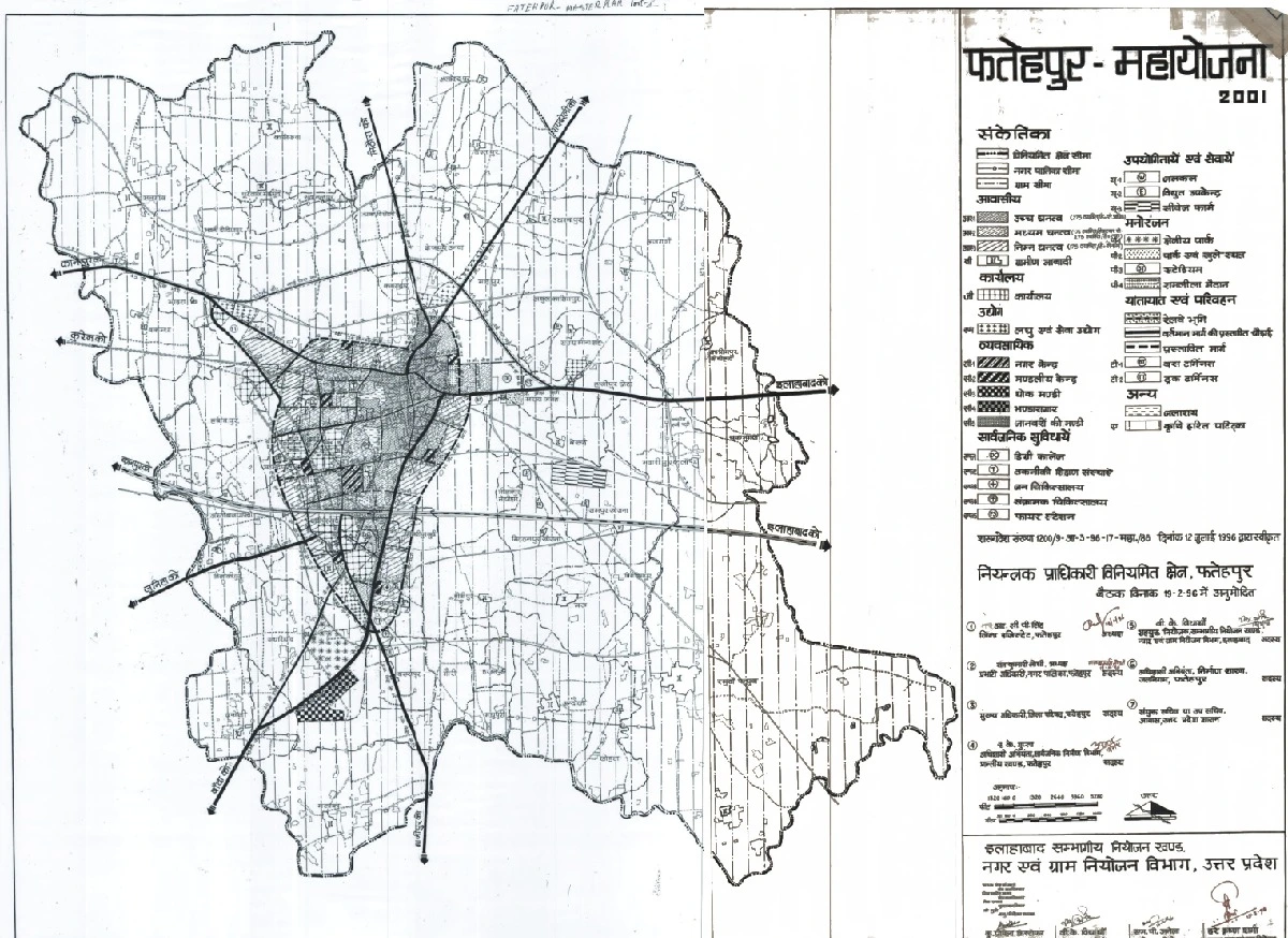 Fatehpur Master Plan Regulated Area Map PDF 2001