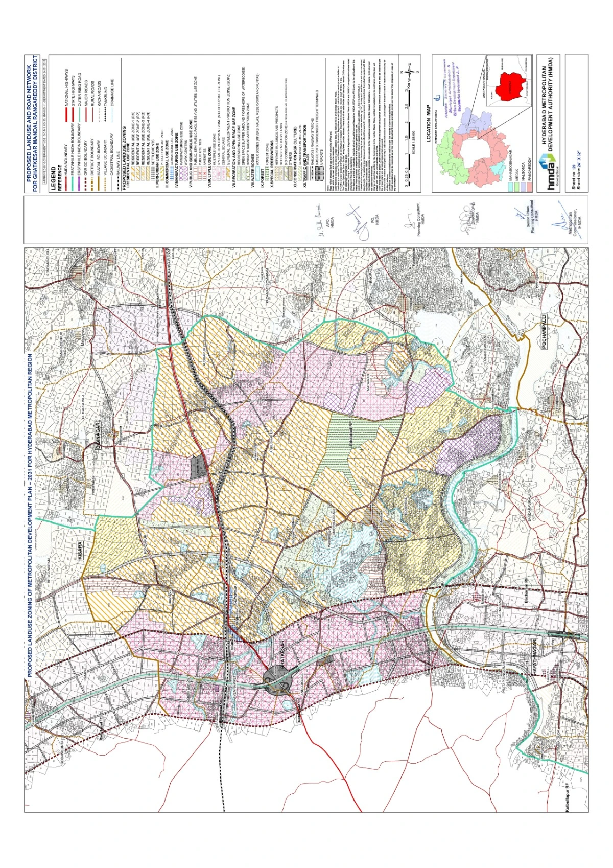 HMDA Master Plan 2031 for Ghatkesar Mandal Rangareddy PDF Map