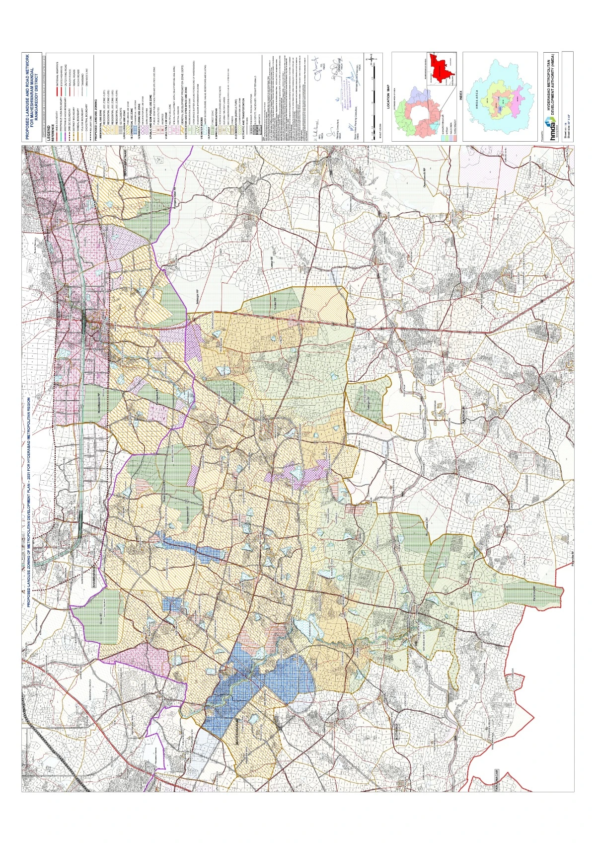 Maheshwaram Master Plan 2031 Proposed Landuse and Road Network PDF Map