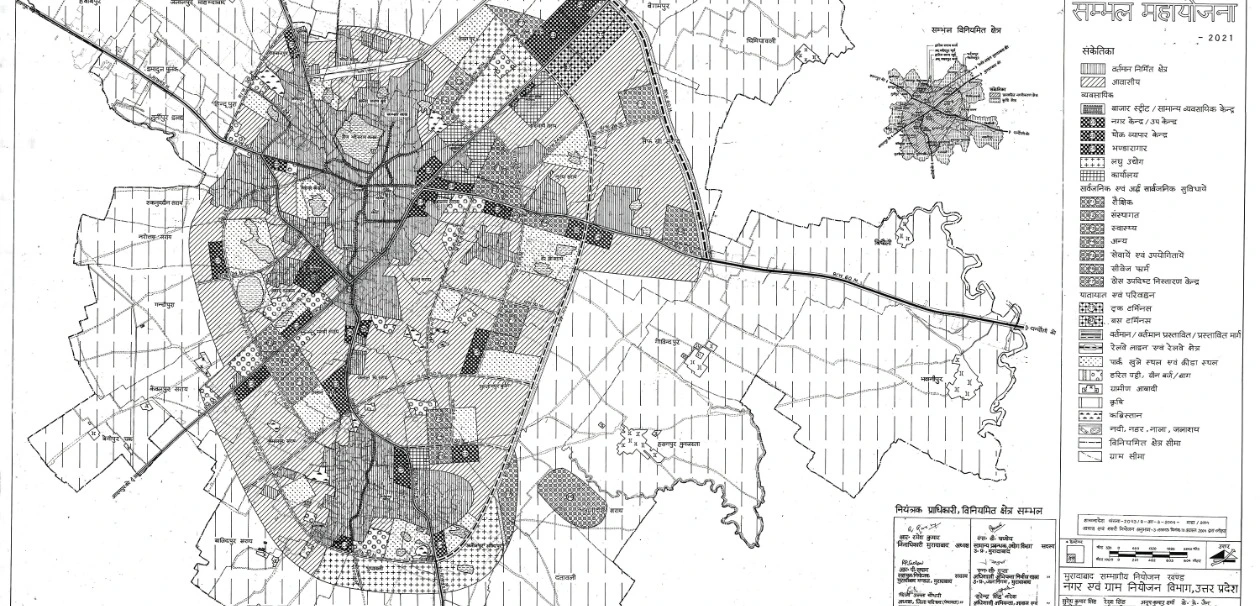 Sambhal Master Plan Regulated Area Map PDF 2021