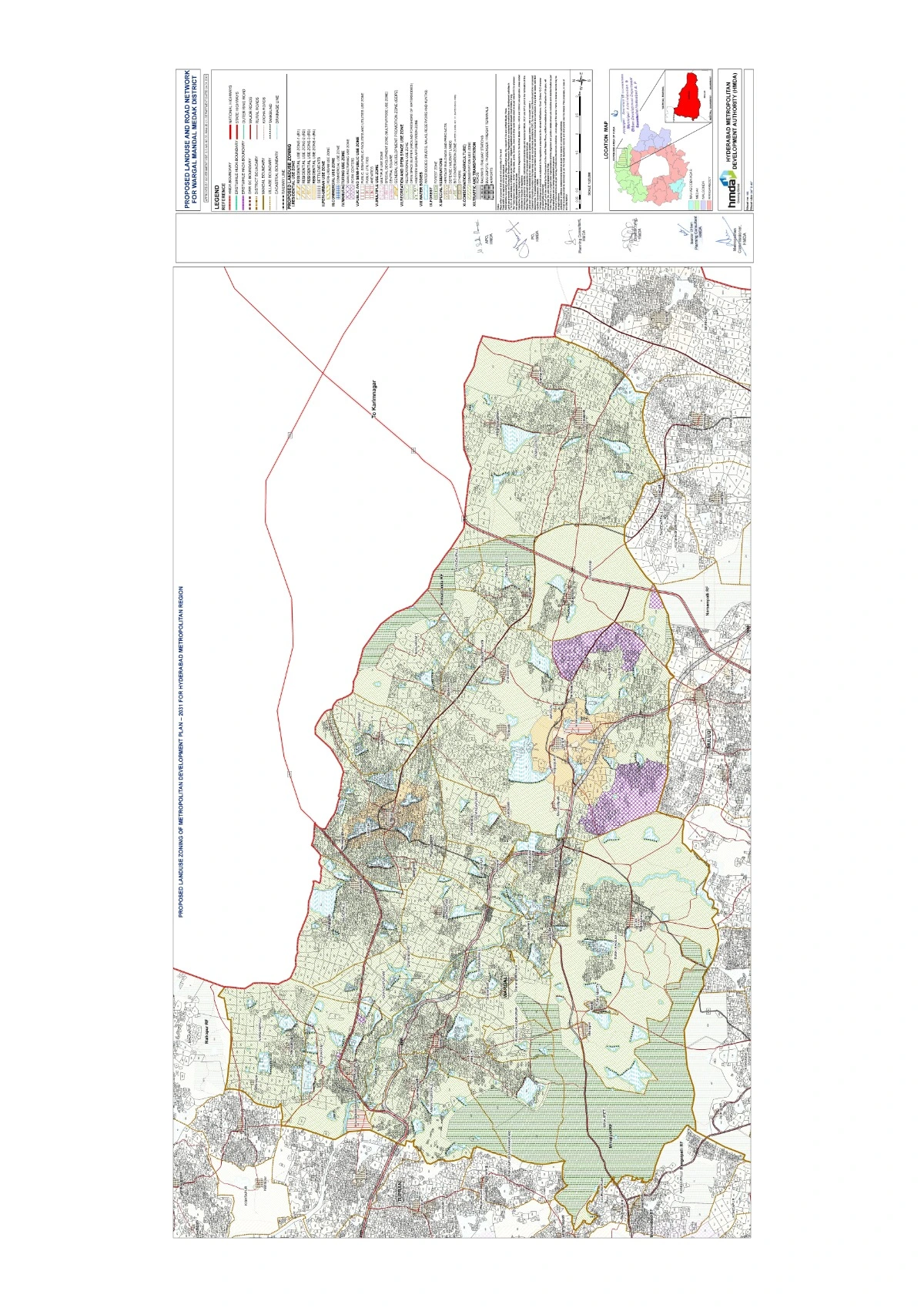 Wargal Master Plan 2031 - Proposed Land Use & Road Network Map PDF (Medak District)