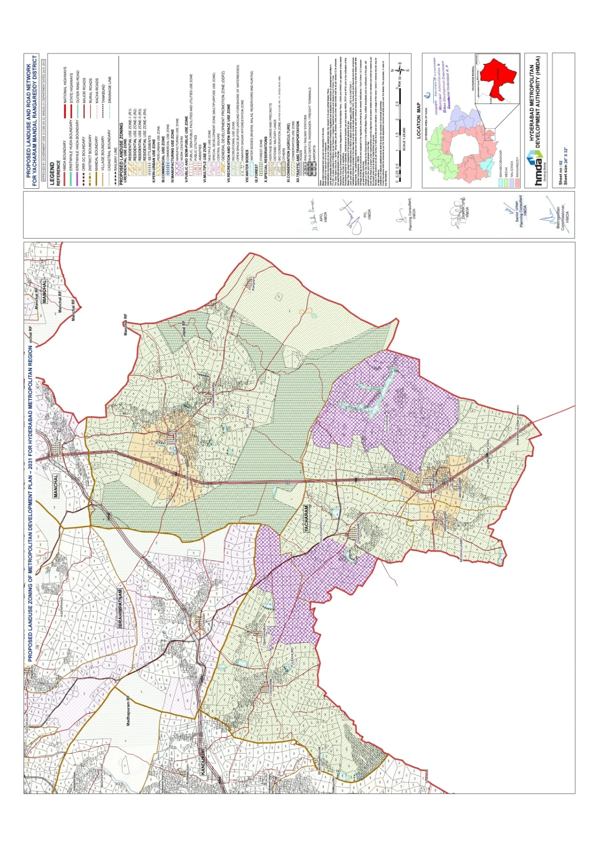 Yacharam Master Plan 2031 - Proposed Landuse & Road Network Map PDF