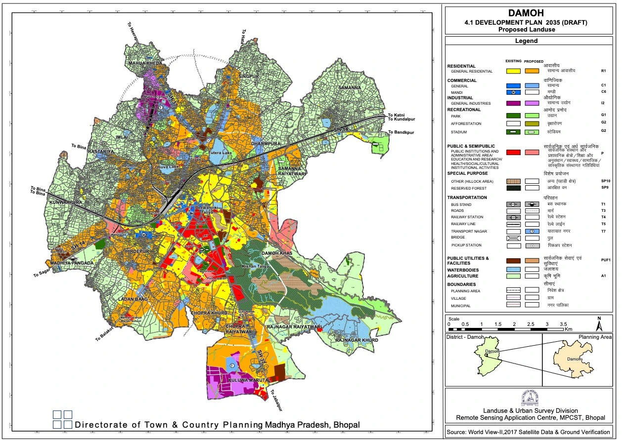 Damoh Master Plan 2035 Draft Proposed Landuse Development Plan Map PDF