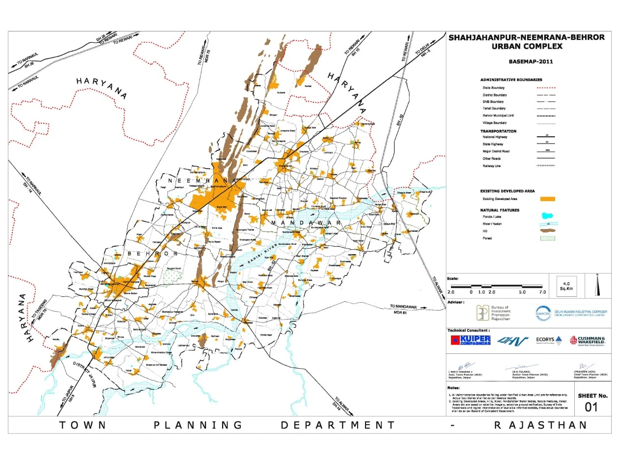 Shahjahanpur Neemrana Behror Master Plan 2041 - Unban Complex Development and Land Use Plan Map PDF