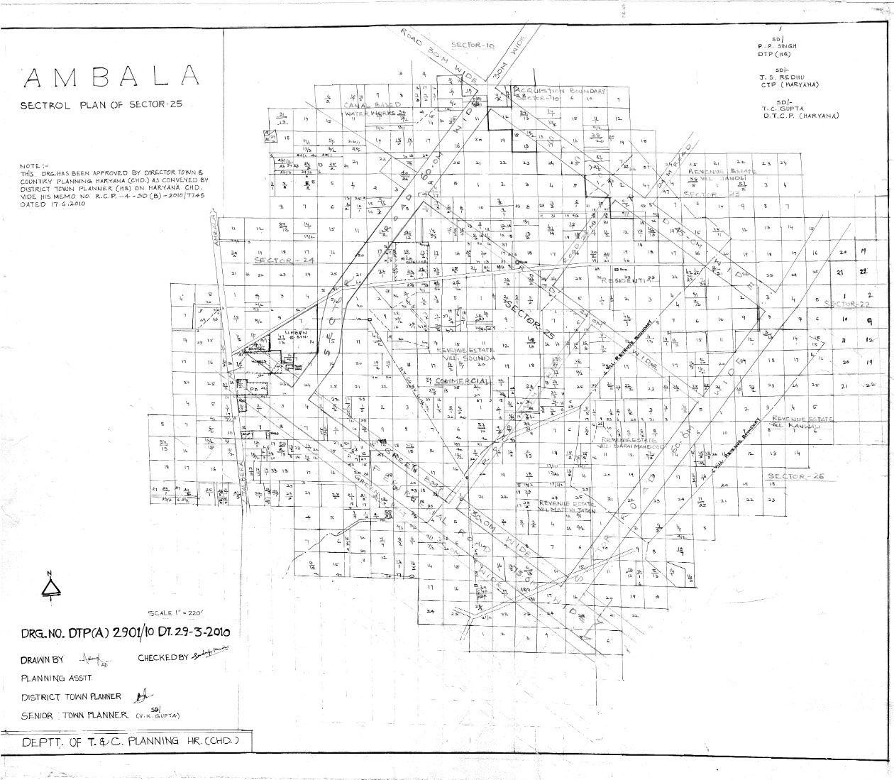 Sector 25 Ambala Master Plan Map PDF